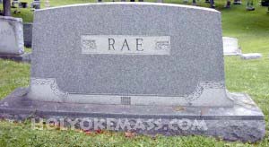 Front of Rae Tombstone, Forestdale Cemetery