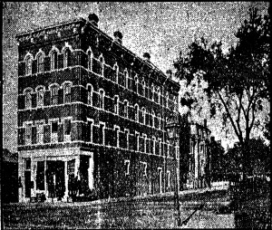 Wolcott Block, Corner of High & Dwight, 1880.