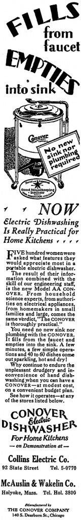 Conover Dishwasher, 1930 Model
