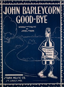 John Barleycorn Good-Bye, 1919 Sheet Music