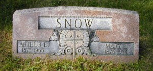 Arthur E. Snow, 1873 - 1955Mary E. Snow, 1876 - 1974